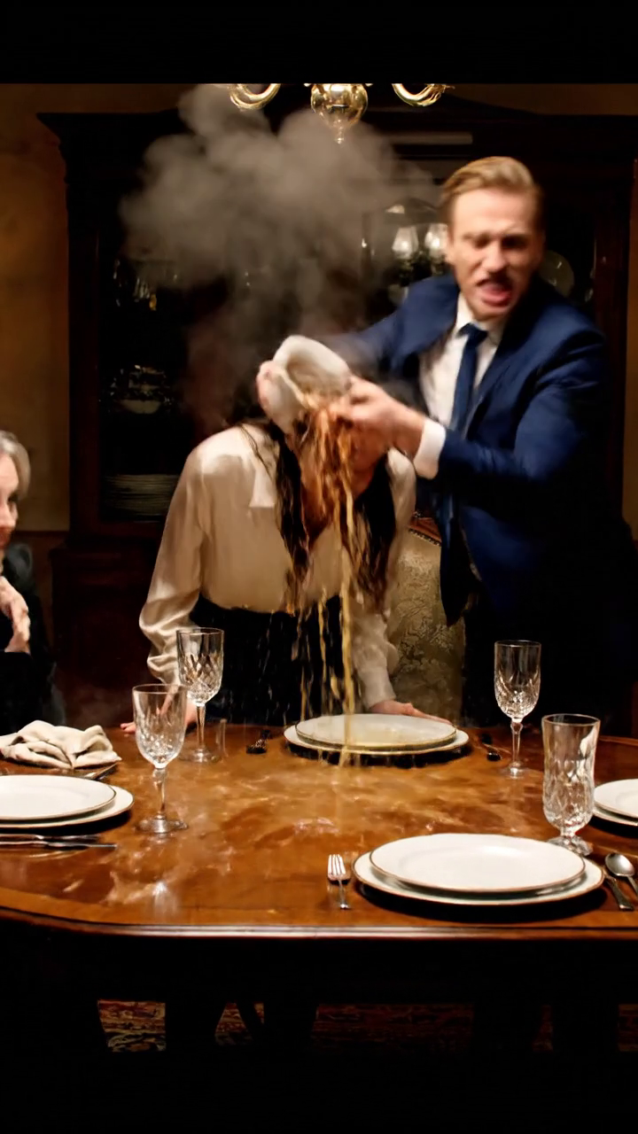 Pendant le dîner de famille, mon mari a versé de la soupe chaude sur ma tête pendant que sa mère riait. Il m'a ensuite dit, 