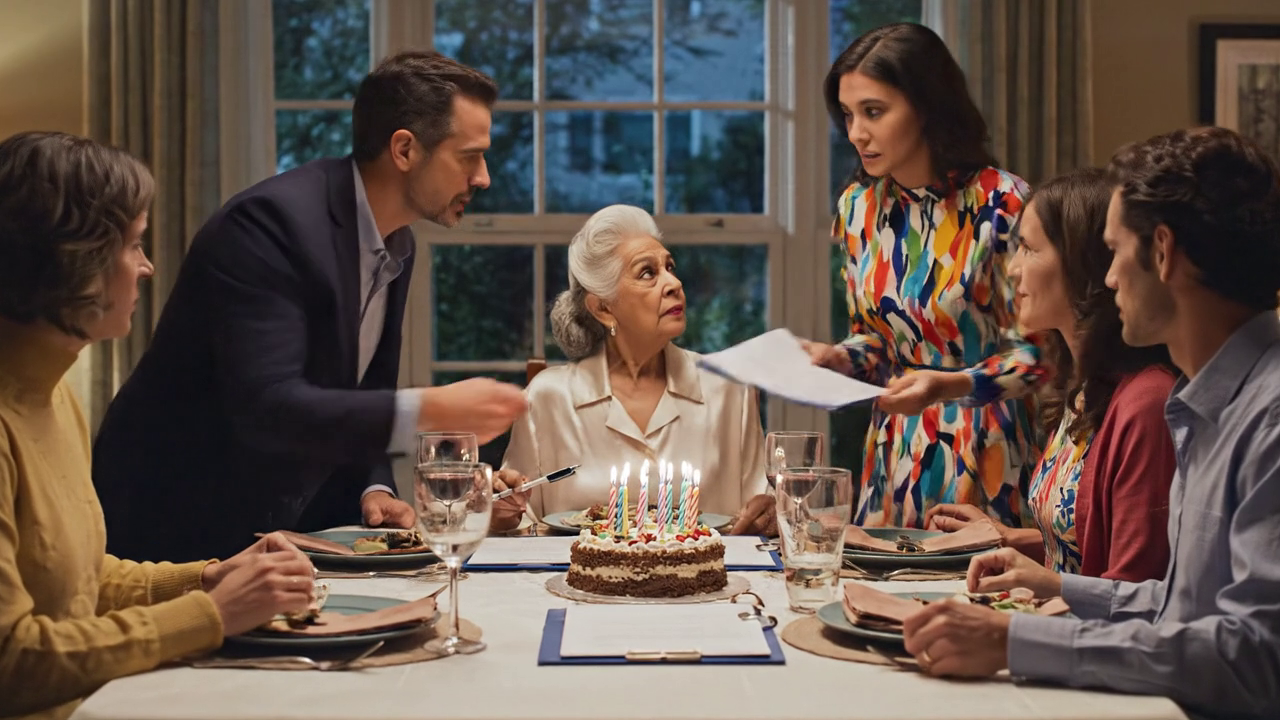 À mon 70e anniversaire, mes enfants ont mis des papiers par mon assiette alors j'ai tranquillement fait un changement qu'ils n'attendaient pas Nouvelles