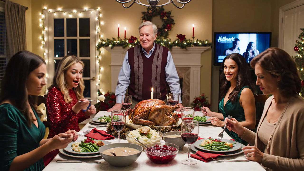 Au dîner de Noël, mon père sourit et dit : 