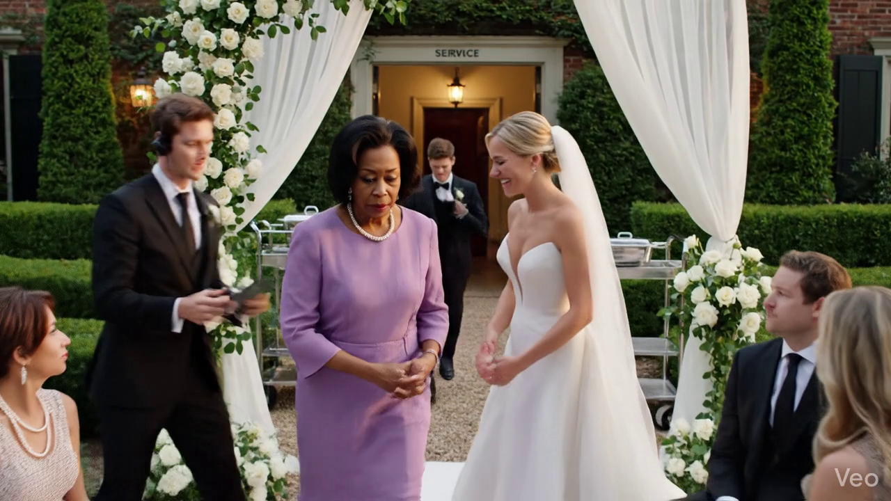 Au mariage de luxe de mon fils, ils m'ont mis à la rangée 14 juste à côté de la zone de service. La mariée se pencha et murmura: «S'il vous plaît... ne nous faites pas passer pour mauvais aujourd'hui. Puis un homme en costume noir s'assit à côté de moi et murmura : « Laissez-nous faire. » Quand mon fils nous a vus, son visage est devenu pâle. Nouvelles