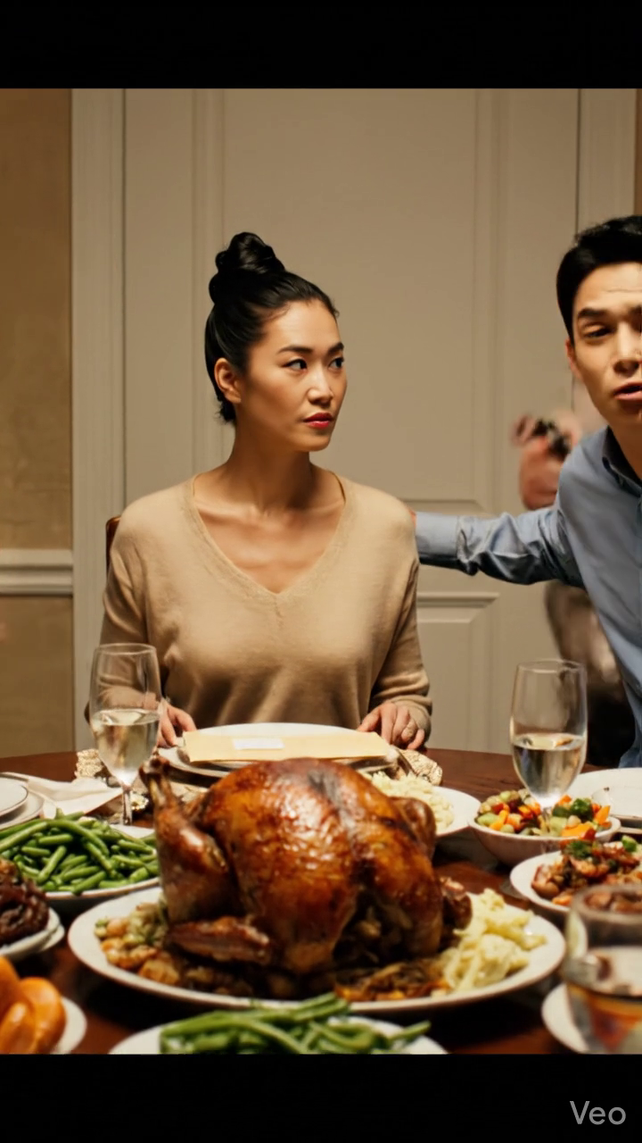 Même après des années de tension, j'ai toujours invité mes parents et mon frère à Thanksgiving à la maison que mon grand-père m'a quittée et puis, au milieu du dîner de dinde, mon père a glissé sur un papier me donnant sept jours pour partir, ma mère sourit et dit, 