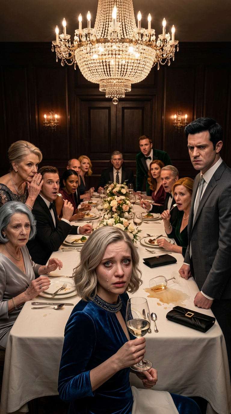 La lumière du lustre s'est sentie trop brillante quand maman a souri et a dit, 