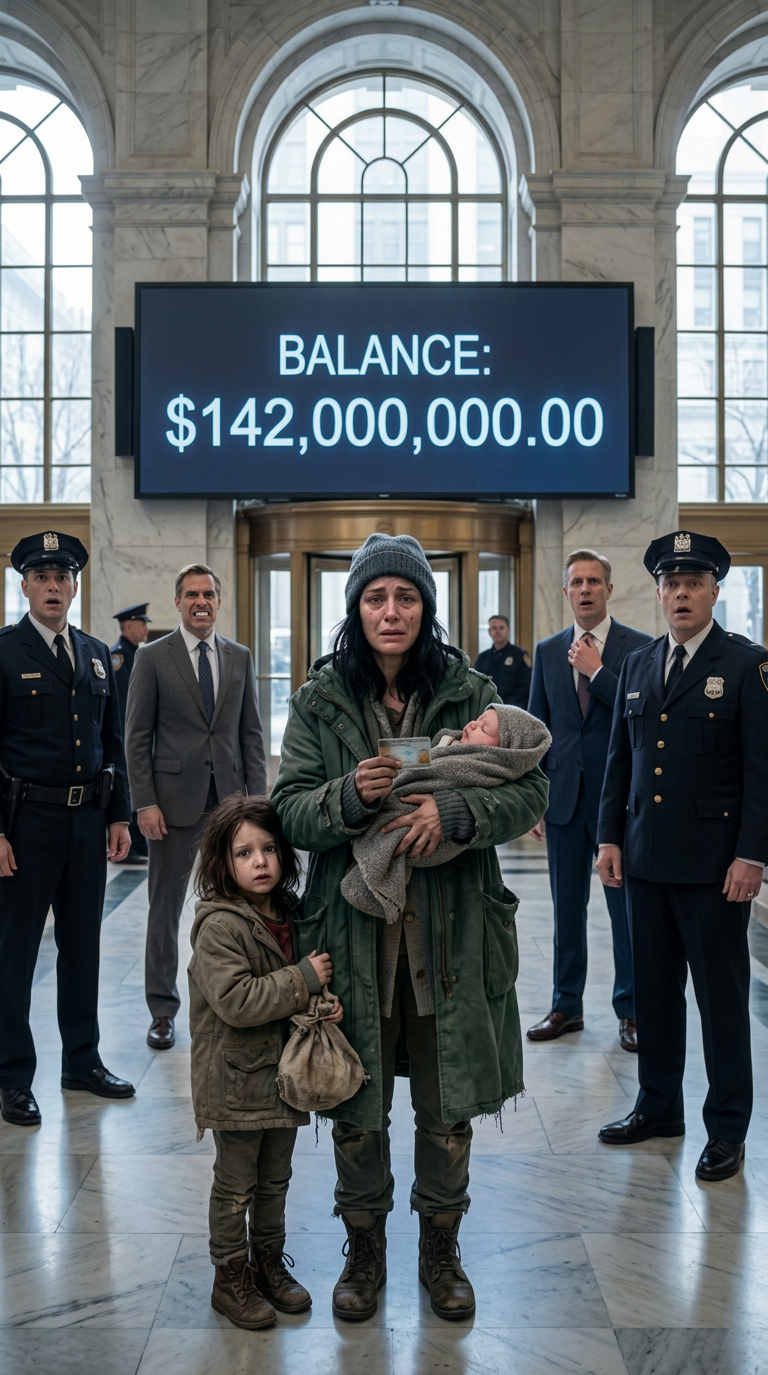 Une mère sans-abri est entrée nerveusement dans une banque en embrayant son arrière-grand-père épuisé carte, espérant quelques dollars. Mais quand le caissier l'a inséré, l'équilibre qui a clignoté sur l'écran a assommé toute la pièce en silence.