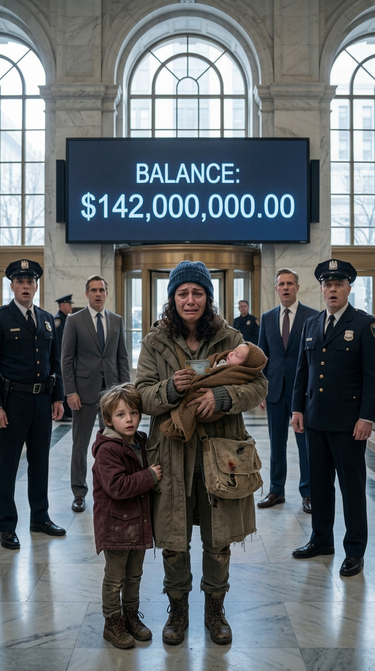 Une mère sans-abri est entrée nerveusement dans une banque en embrayant son arrière-grand-père épuisé carte, espérant quelques dollars. Mais quand le caissier l'a inséré, l'équilibre qui a clignoté sur l'écran a assommé toute la pièce en silence.