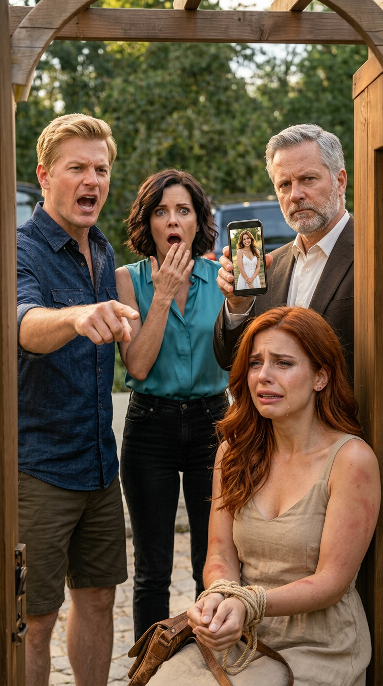 Ils ont ri pendant qu'elle se tenait attachée comme un signe d'avertissement, humiliée devant des cousins et des étrangers. Sa mère l'a appelé 