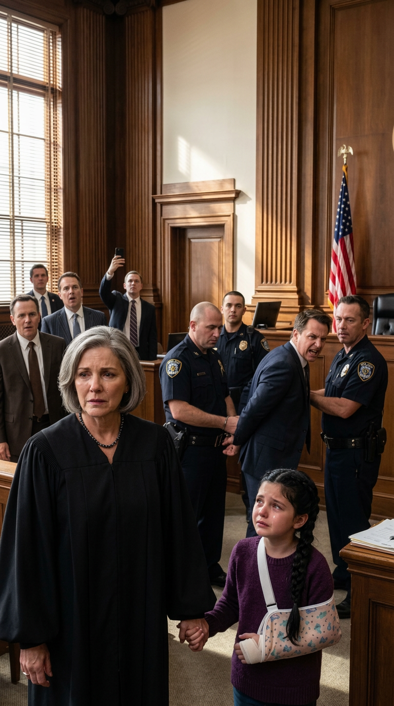 Ma fille de 11 ans est rentrée avec un bras cassé et des bleus sur tout son corps. Après l'avoir précipitée à l'hôpital, je suis allée directement à l'école pour trouver la brute seulement pour découvrir que son père était mon ex. Il a ri en me voyant. Comme mère, comme fille. Les deux échecs. Je l'ai ignoré et interrogé le garçon. Il m'a poussé et éternué, mon père finance cette école. Je fais les règles. Quand j'ai demandé s'il avait blessé ma fille et qu'il avait dit oui, j'ai appelé. Nous avons les preuves. Ils ont choisi le mauvais enfant la fille du juge en chef. magazine vie