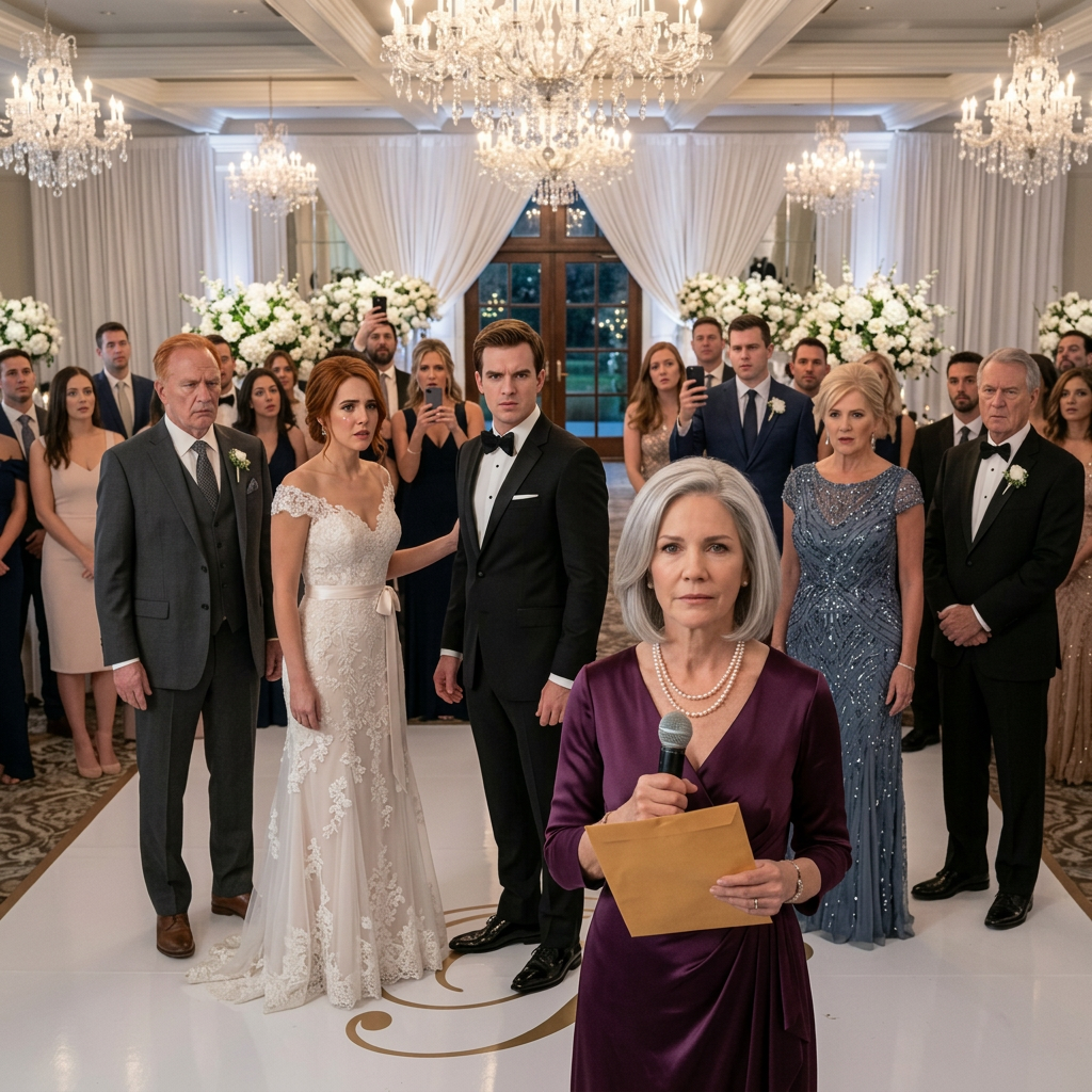 Le jour du mariage de mon fils, j'ai porté une robe simple et un sourire tranquille tandis que ses parents de mariée m'ont scanné comme je n'appartenais pas. Est-elle... le personnel ? Ma belle-fille s'est penchée, froide, pour ne pas nous embarrasser aujourd'hui. J'ai regardé mon fils regarder loin. Puis son père s'est vanté, Notre famille a construit cette entreprise. J'ai failli rire. Parce que l'empire qu'ils travaillent tous pour chaque salaire, chaque promotion a toujours eu un seul propriétaire. Et ce soir, je décide de le révéler. TIN MOI