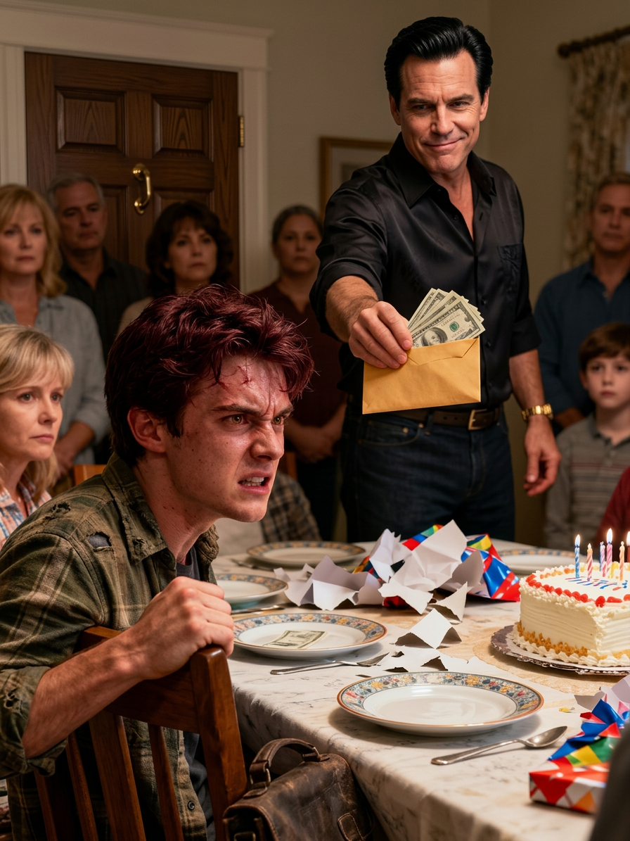 -- Seulement 300 $? Mon père s'est moqué en ouvrant mon cadeau.