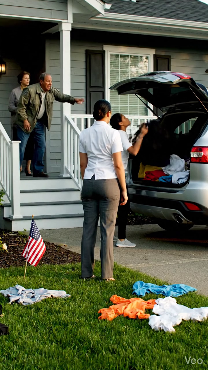 Mon père a jeté mes affaires sur la pelouse avant et m'a filmé pendant que les voisins regardaient. Quinze jours plus tard, mon téléphone avait 36 messages de cette maison, et une ligne de ma soeur m'a dit que tout avait finalement tourné Il ne peut pas dormir. Pleins feux8