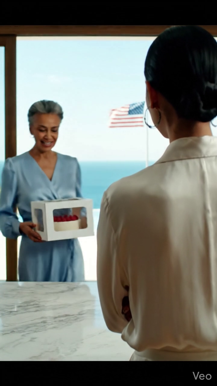 Et quand j'ai gardé la boîte-cadeau en argent dans ma main au lieu de la placer à côté du gâteau, même elle semblait sentir le changement de chambre.