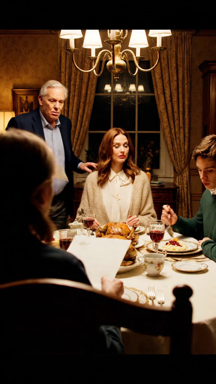 J'ai invité mes parents et mon jeune frère à Thanksgiving à la maison d'Asheville que mon grand-père m'avait laissée. Au milieu du dîner, mon père m'a envoyé un bout de papier pour me faire quitter. Ma mère sourit et dit : 