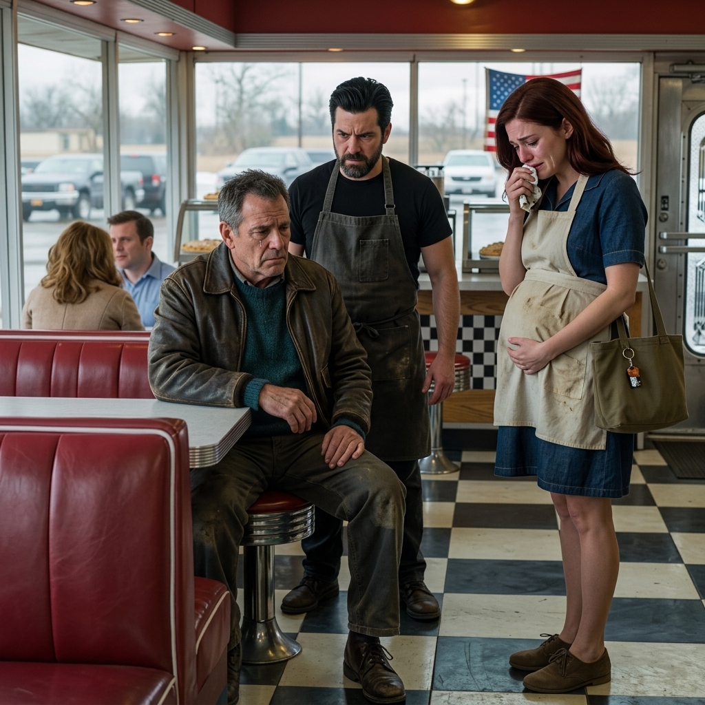 J'ai frôlé quand j'ai vu ma fille enceinte de sept mois en droit portant du café à un dîner d'autoroute quatre mois après que nous pensions que nous avions perdu ses nouvelles