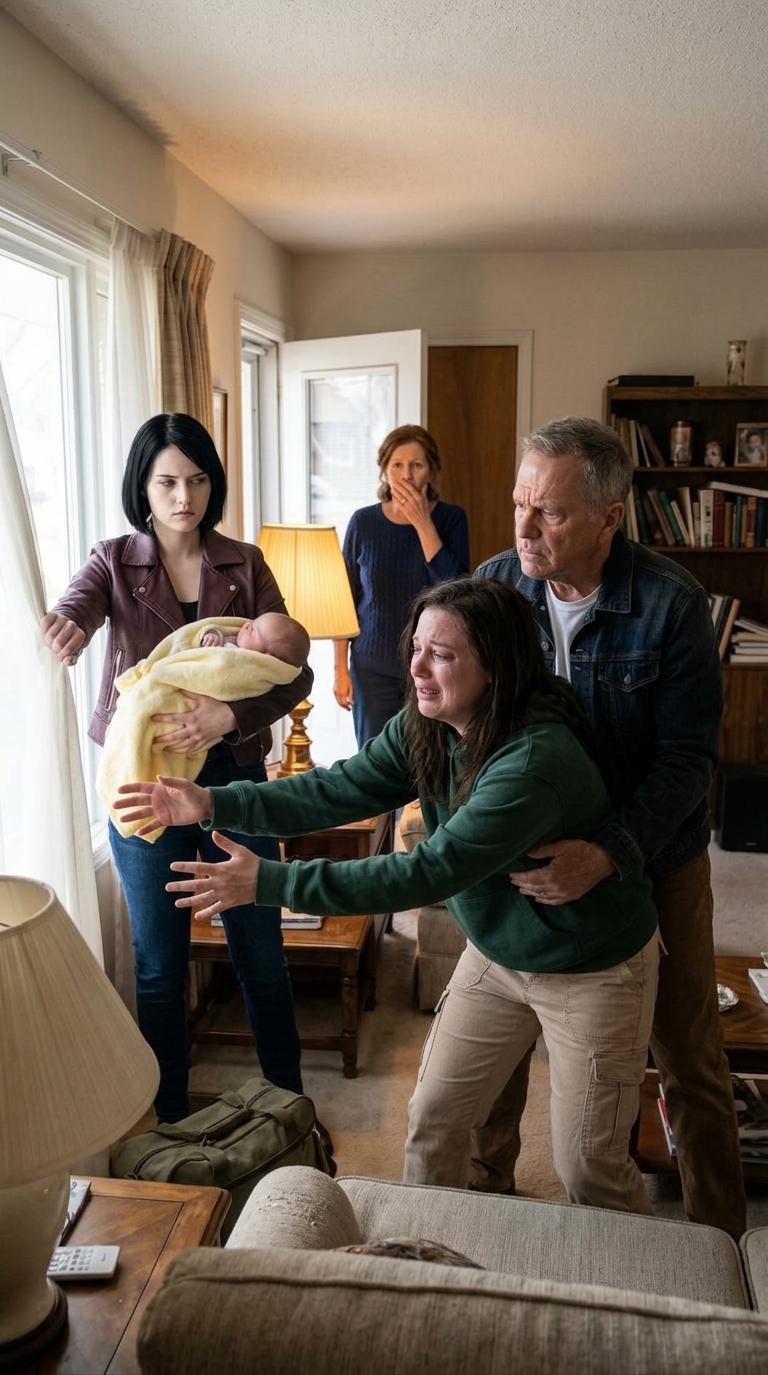 Je suis entré dans la maison de mes parents avec mon nouveau-né dans mes bras quand ma sœur l'a enlevée. Mes parents n'ont pas cligné. Signez la maison et la voiture à votre soeur. Maintenant. J'ai ri faiblement. Je viens d'accoucher. Ma sœur se pencha tout près, voix forte. C'est la première fois que le bébé sort par la fenêtre. J'ai tourné la page. Mon père m'a coincé les bras derrière le dos. Et puis ma sœur a franchi une ligne que personne ne pouvait effacer. Dans cet instant... Histoires vraies