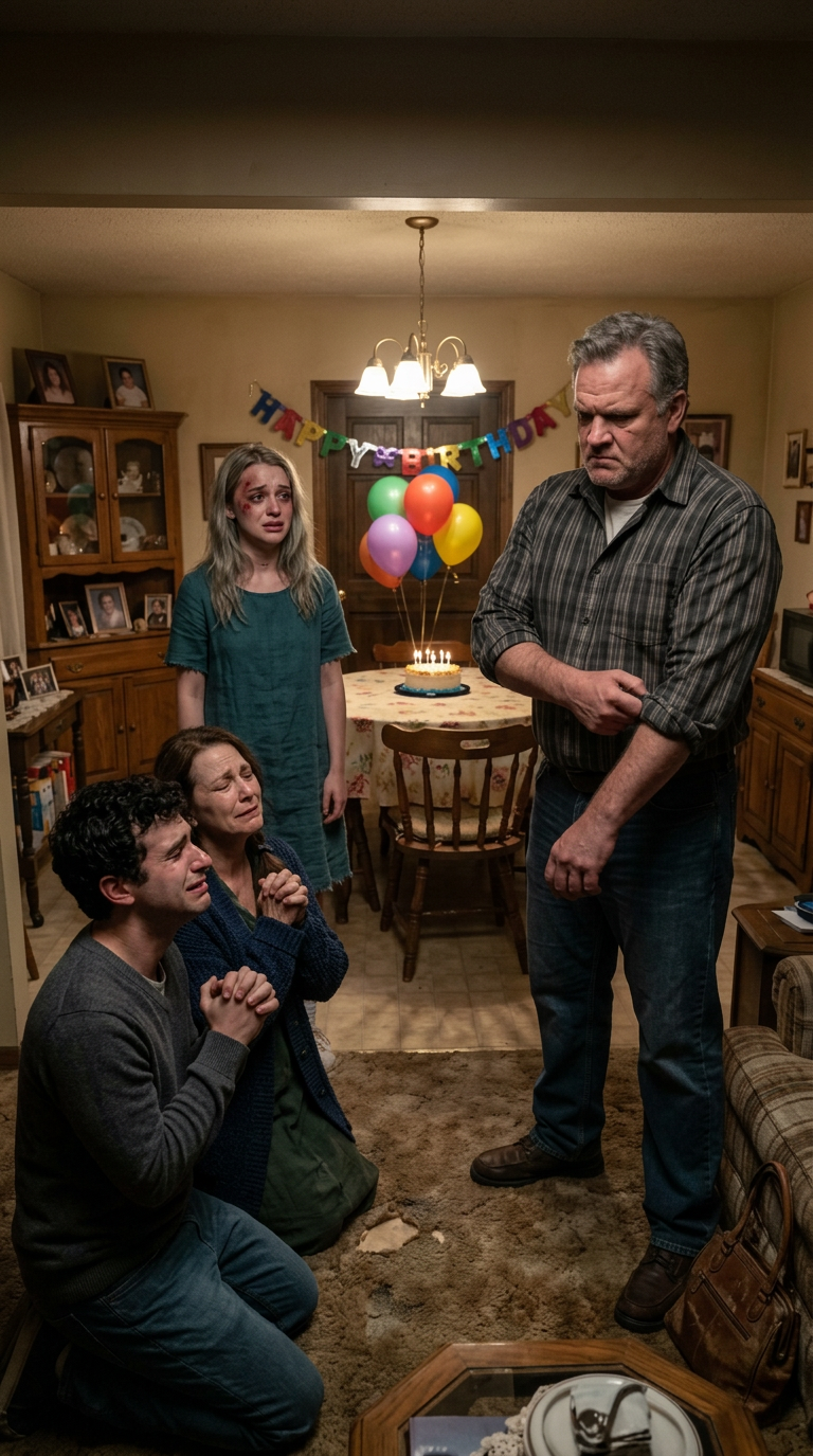 Pourquoi ton visage est-il couvert de bleus ? Mon père m'a demandé dès qu'il est entré dans ma fête d'anniversaire. Avant que je puisse répondre, mon mari s'est moqué et a dit : 