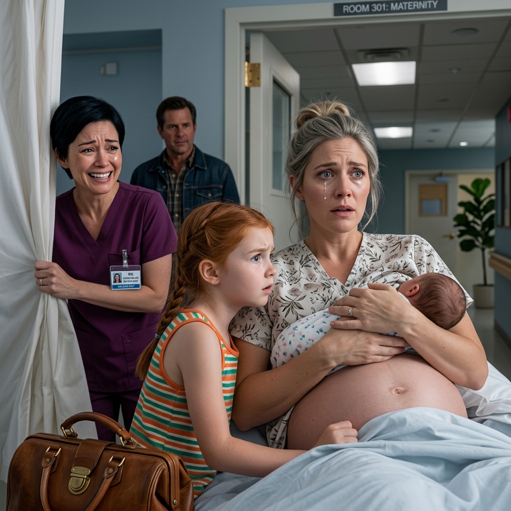 Ma fille tira les rideaux de l'hôpital fermés et murmura, 