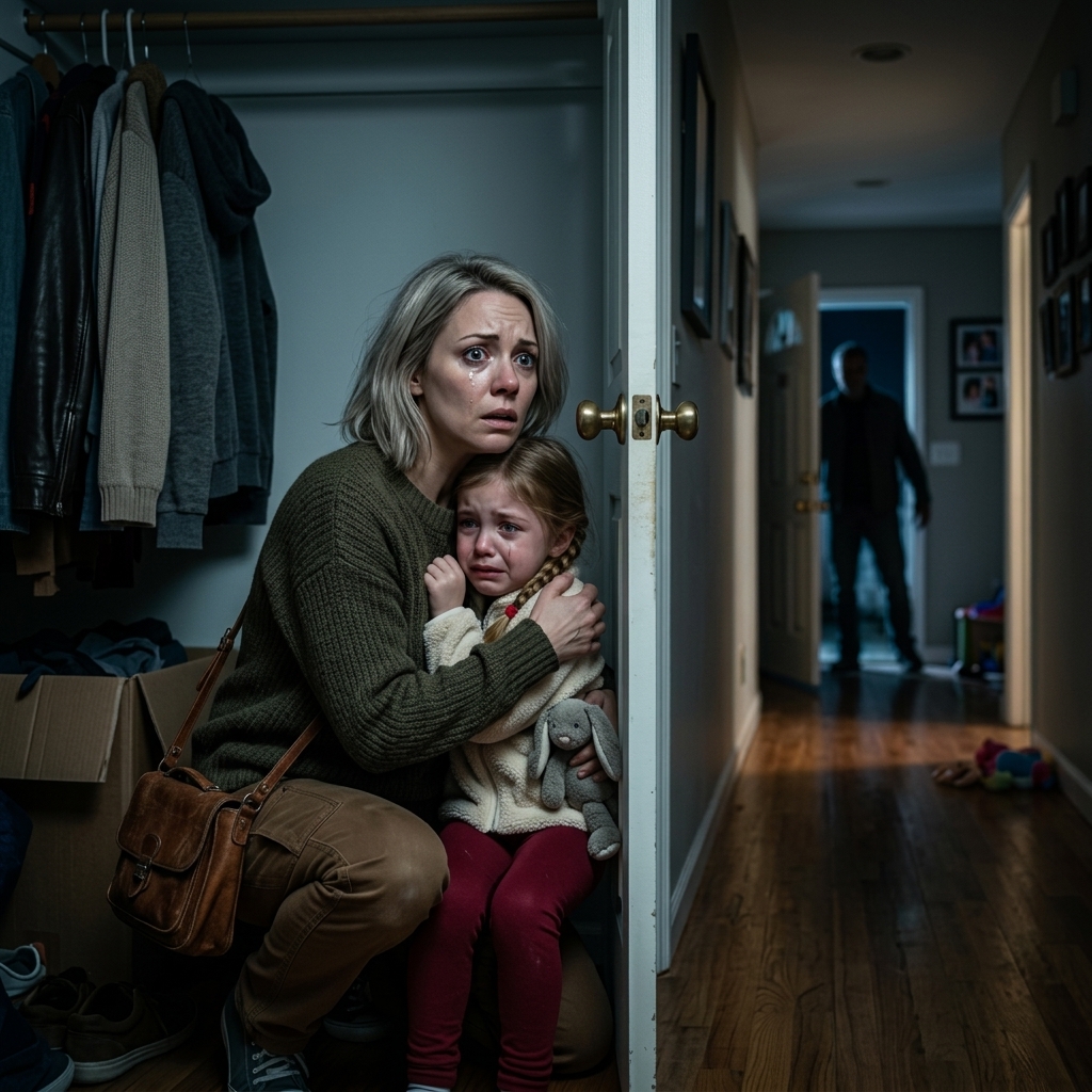 Mon mari est rentré tôt de son voyage d'affaires. Il y a eu un coup à la porte, et puis une voix a appelé, je suis rentré ! Mais à l'instant où ma fille de 6 ans l'a entendue, elle a attrapé ma chemise et chuchoté dans la terreur, Maman... ce n'est pas la voix de papa. Nous devons nous cacher. Mon cœur est tombé. J'ai attrapé sa main, et nous avons glissé dans le placard du salon. Et quelques instants plus tard, quelque chose d'incroyable s'est produit. Histoire