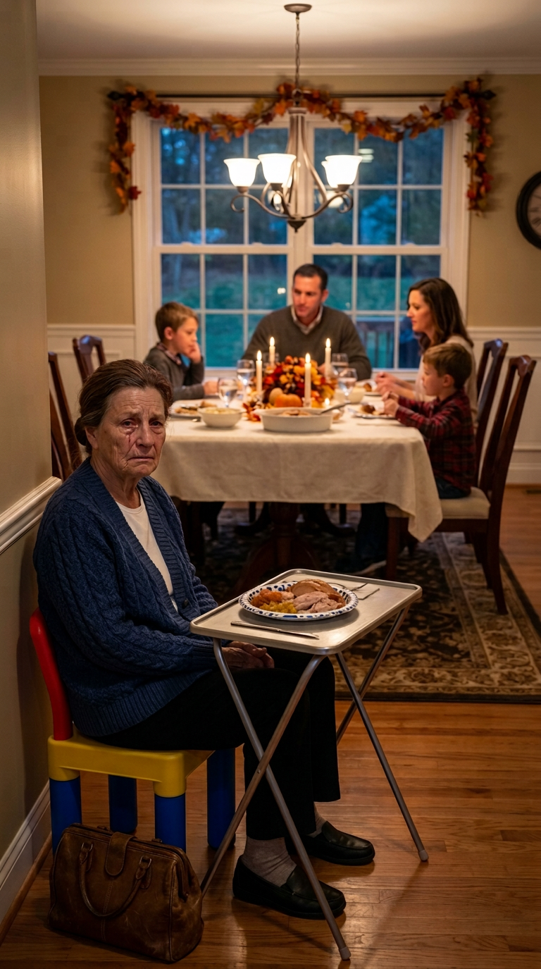 J'ai apporté la tarte, j'ai souri pour mes petits-enfants, et j'ai marché dans Thanksgiving comme si j'y étais encore. Puis mon fils pointa vers une petite chaise d'enfant dans le coin et dit: «Maman, c'est mieux pour tout le monde. Je n'ai rien dit. Je viens de passer un coup de fil tranquille. Le lendemain matin, il se tenait dehors en criant: «Vous avez changé les serrures?! Il ne savait pas que la maison n'était jamais vraiment la sienne. Histoires vraies