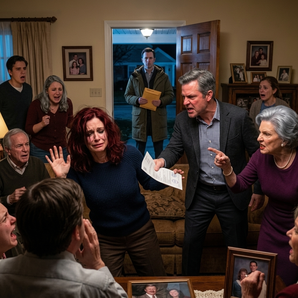 Mon mari m'a appelé à la maison pour un dîner de famille puis m'a remis les résultats du test ADN et a dit que l'enfant était le sien. Ma mère en droit m'a jeté dehors... jusqu'à ce qu'un étranger marche dans les rois