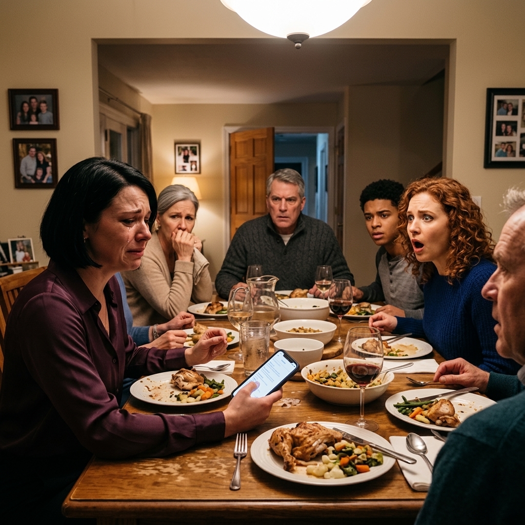 Ma nouvelle copine s'est moquée de moi au dîner, et tout le monde a ri. Mon père m'a dit d'arrêter de rendre la famille mauvaise. Je les ai laissés se moquer de moi, jusqu'à ce qu'elle parle de son travail. Puis j'ai sorti mon téléphone et j'ai vu leurs sourires s'estomper. Nouveau jour
