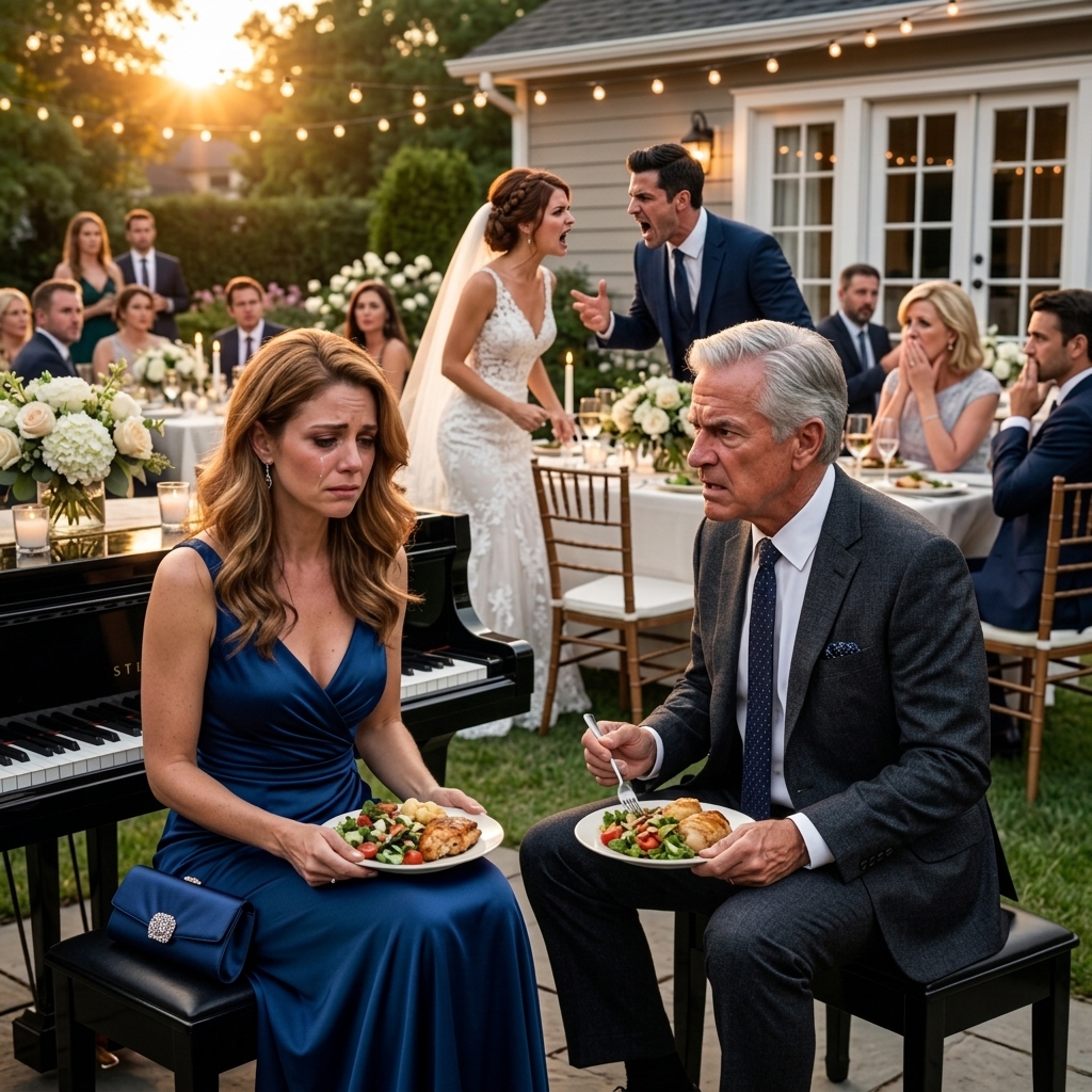 Ma belle-sœur a manqué de chaises et m'a envoyé m'asseoir sur un banc de piano dans le coin avec mon assiette. Puis son nouveau beau-père s'assit à côté de moi, regarda mon visage, et réalisa exactement qui j'étais. Rois