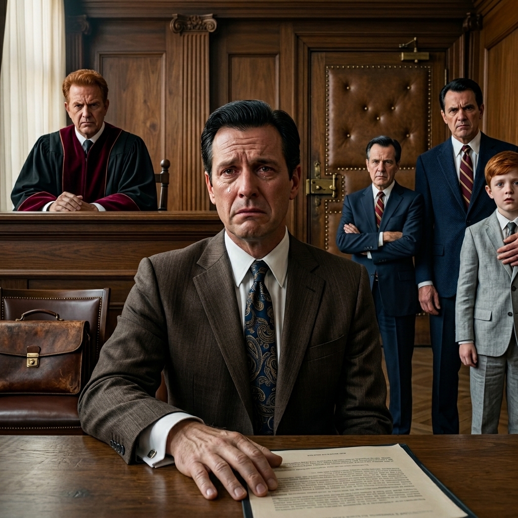 À huit ans, ils m'ont laissé sur un banc de Greyhound, et vingt-deux ans plus tard, ils sont revenus pour le seul vrai père que j'ai jamais laissé, alors quand le juge m'a demandé où était mon avocat, j'ai tenu debout, regardé droit la famille qui m'a poussé loin, et dit, 