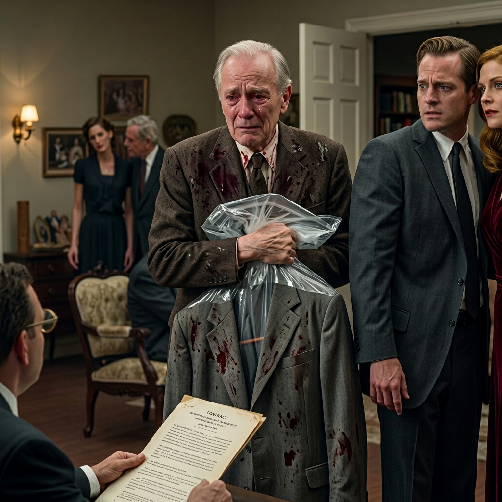 À l'enterrement de ma femme, l'avocat a remis mon fils en loi huit millions de dollars et m'a remis son vieux manteau d'hiver; quand Randall a riposté et a dit, 