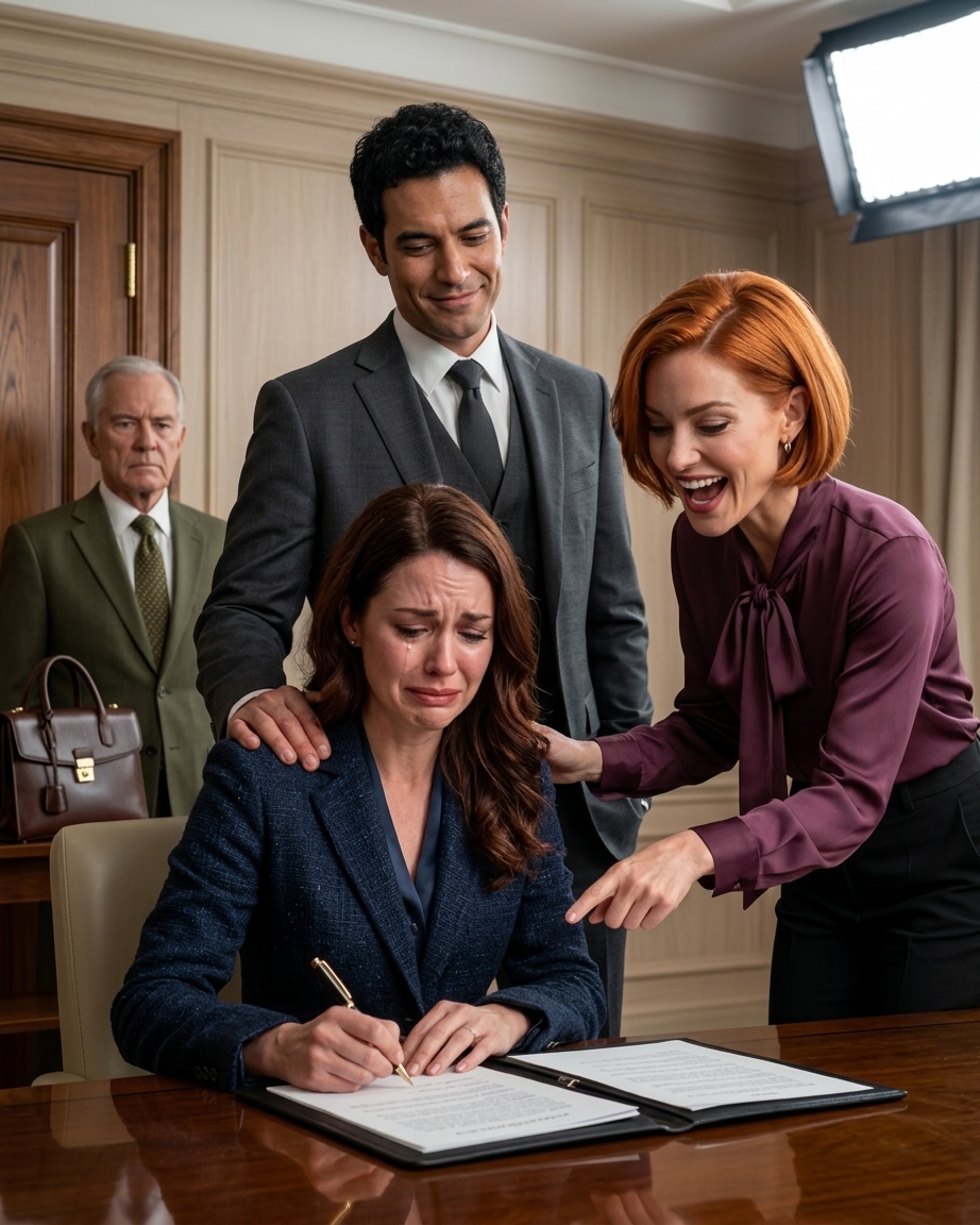 Elle a signé les papiers de divorce en silence, personne ne savait que son père milliardaire regardait de l'arrière de la pièce...