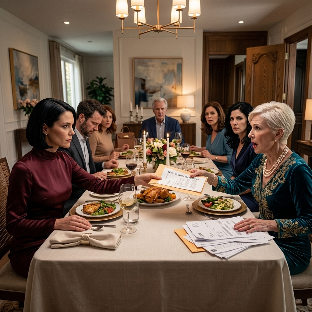 Pendant le dîner, mon MIL m'a honte d'être égoïste et m'a donné sa dette médicale. Tout le monde s'attendait à ce que je pleure. Au lieu de ça, j'ai ouvert mon sac et lui ai donné un avis légal qui a essuyé le regard de puant de son visage pour toujours. Nouveau jour