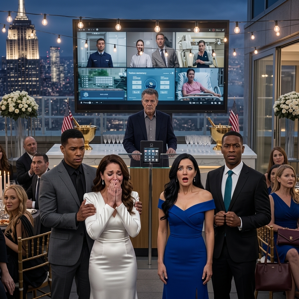 Quand je me suis effondrée au travail et me suis réveillée en soins intensifs, mes parents n'étaient jamais venus, ma sœur a posté un jour de famille sans le drame, et soixante-quatorze appels manqués plus tard, ils n'étaient toujours pas à demander si j'étais en vie ils voulaient $9,200 pour son lieu de mariage, mais à sa fête de fiançailles mon grand-père marchait au microphone, connecté son iPad à l'écran, et a dit, 