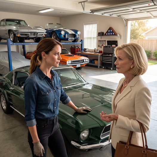 Ma belle-mère est entrée dans mon garage et a annoncé qu'elle avait vendu la collection de voitures vintage que j'ai passé 15 ans à sauver la famille, et elle a même amené l'acheteur d'ici demain à midi, en m'attendant à pleurer et à remettre les clés que je viens de courir ma main sur le Shelby, souriant, et dit, 