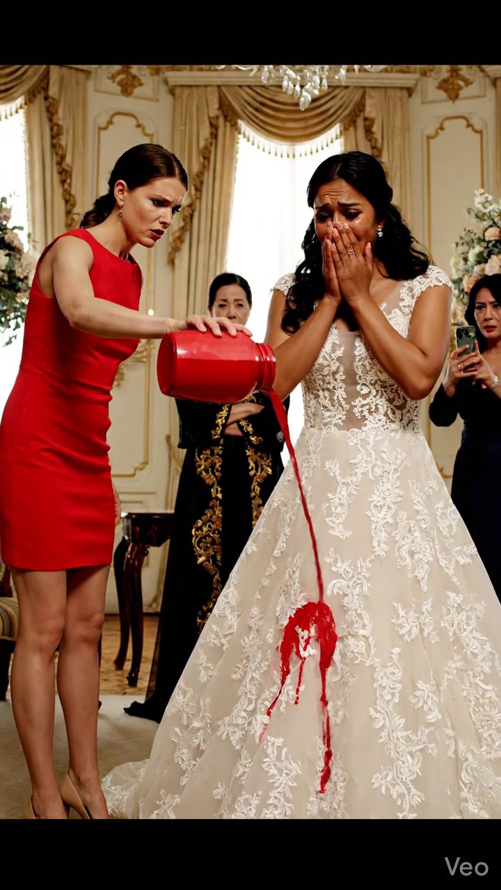 J’avais douze minutes pour dire « Je fais » quand ma sœur sourit, souleva un pot et jeta de la peinture à l’huile rouge partout dans ma robe de mariée. Que faites-vous ? J’ai crié. Elle m’a regardé mort dans les yeux et m’a dit : “Tu voles toujours ma brillance.” Puis ma mère murmura : “Elle a raison.” Je pensais que la trahison était la pire partie jusqu’à ce que ma demoiselle d’honneur poste la vidéo… et quelqu’un inattendu l’a vu. Histoires vraies