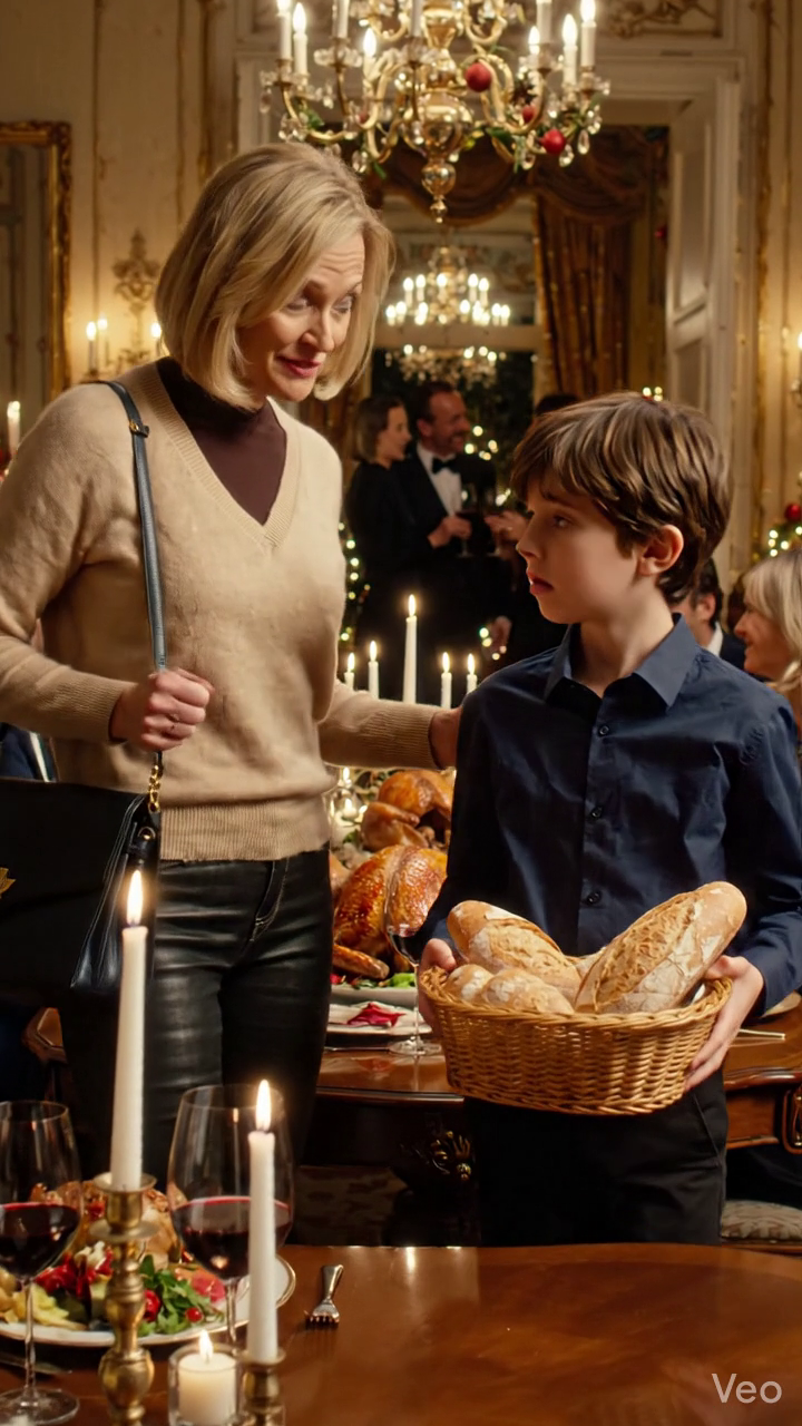 Ma sœur a dit à mon fils de treize ans qu'il était trop enfantin pour la table adulte après l'avoir fait porter dans des rouleaux de Thanksgiving faits maison, tandis que sa fille cadette s'asseyait près de grand-père comme une royauté, et quand tout le monde prétendait ne pas voir son humiliation, je l'ai tranquillement sorti, annulé le voyage Disney de 12 000 $ que j'avais offert à sa famille, et attendu que mon père regarde enfin les images de sécurité qui montrent exactement ce qu'ils avaient fait à mon garçon...