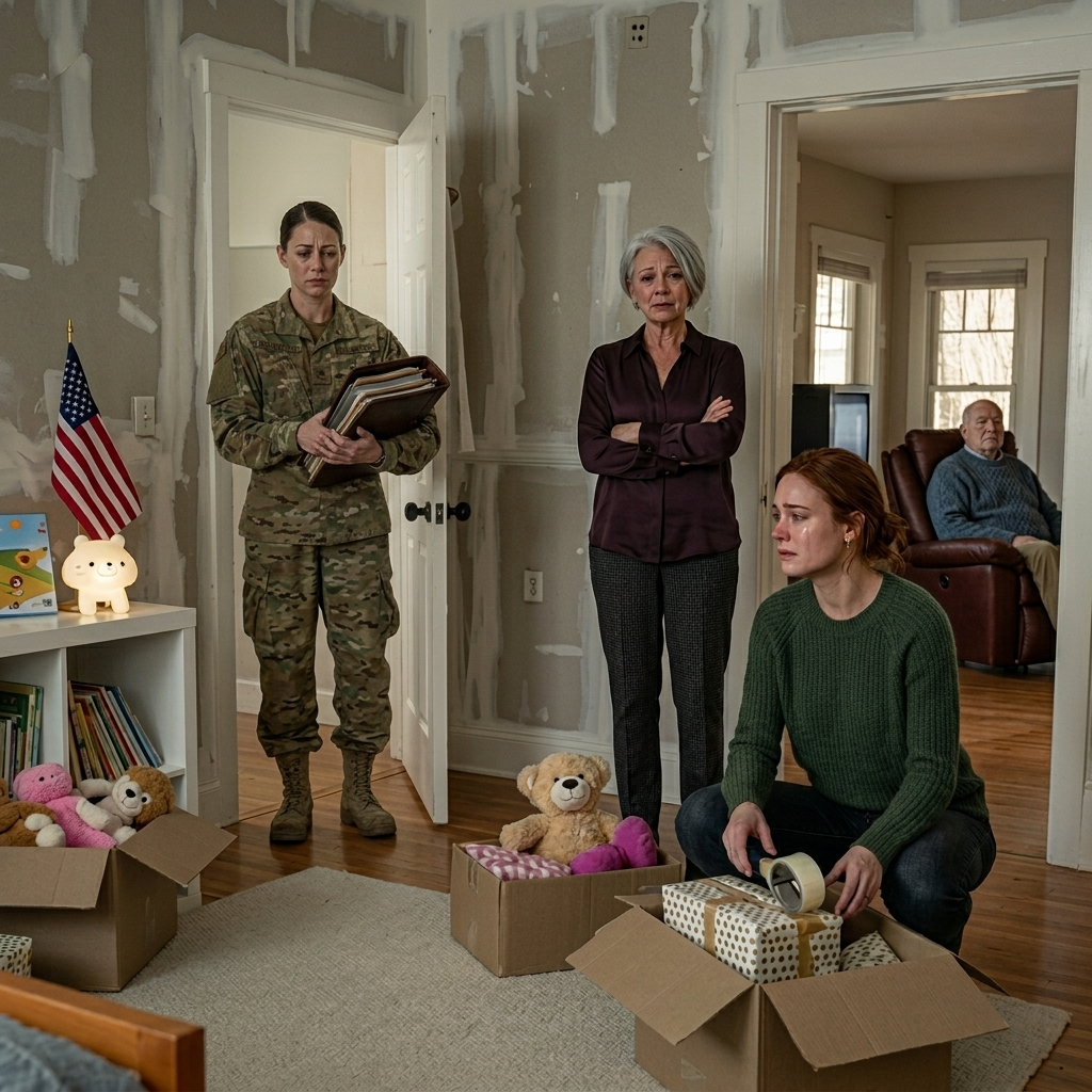 Après 72 heures d'exercice militaire sur le terrain, je suis venu à la maison pour trouver ma fille de sept ans chambre peinte plus, ses choses encadrées comme la corbeille, et ma mère smirking, nous avons pris un vote de famille.