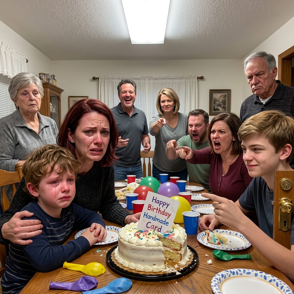 À l'anniversaire de ma mère, mon neveu a broyé la carte de mon fils et l'a jetée dans le gâteau. Personne n'aime son art bizarre. La table a éclaté en riant. Plus tard dans la nuit, mon père a envoyé un texto, peut-être sauter Noël. Tu fais tomber l'humeur. J'ai répondu, je saute aussi votre hypothèque. Permanentement. Le matin, j'avais 48 appels manqués... Nouveau jour