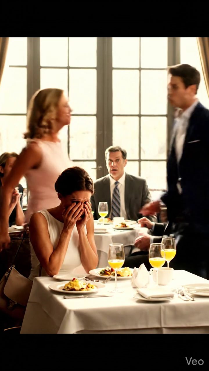 Ma soeur m’a frappé à la famille Brunch, disant que je n’aurais jamais épousé un homme comme la sienne. Puis mon mari est entré et son fiancé l’a appelé patron. Rois