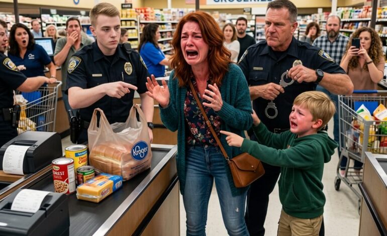 Au Supermarket Checkout, la police m'a entouré et a ouvert mon sac ce qu'ils ont trouvé les a fait tourner Pale, puis mon fils a parlé nouveau jour