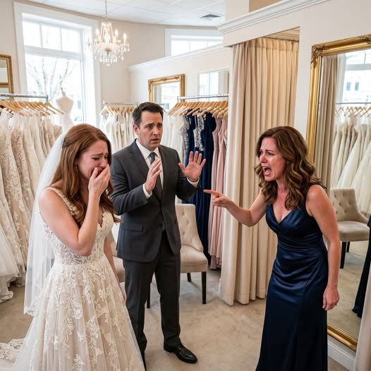 Une mariée devait essayer sa robe de mariée dans la chambre d’adaptation à côté de la mienne quand elle a annoncé avec joie que son fiancé était venu la voir. Je me suis retourné par curiosité, mais l’homme qui l’attendait était mon mari. Puis la vérité a commencé à se dérouler d’une manière que je n’attendais jamais. Rois