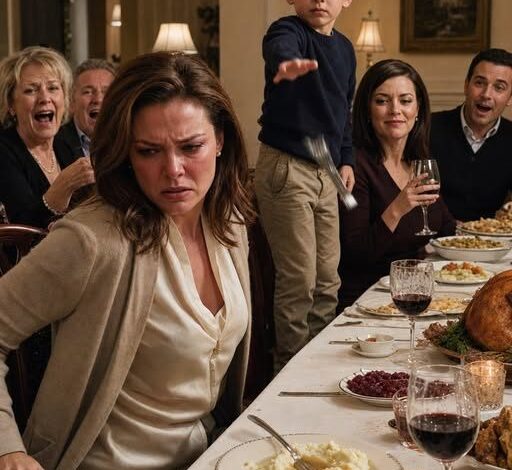 Mon fils de sept ans, ma sœur, m’a jeté une fourchette pour dîner et m’a dit : “Maman dit que tu es l’aide engagée, alors que toute la table riait, alors je suis parti avant le dessert, j’ai ouvert le dossier marqué “Jessica Property” et j’ai appelé les 298 000 $ restants sur la maison qu’elle pensait être la sienne.