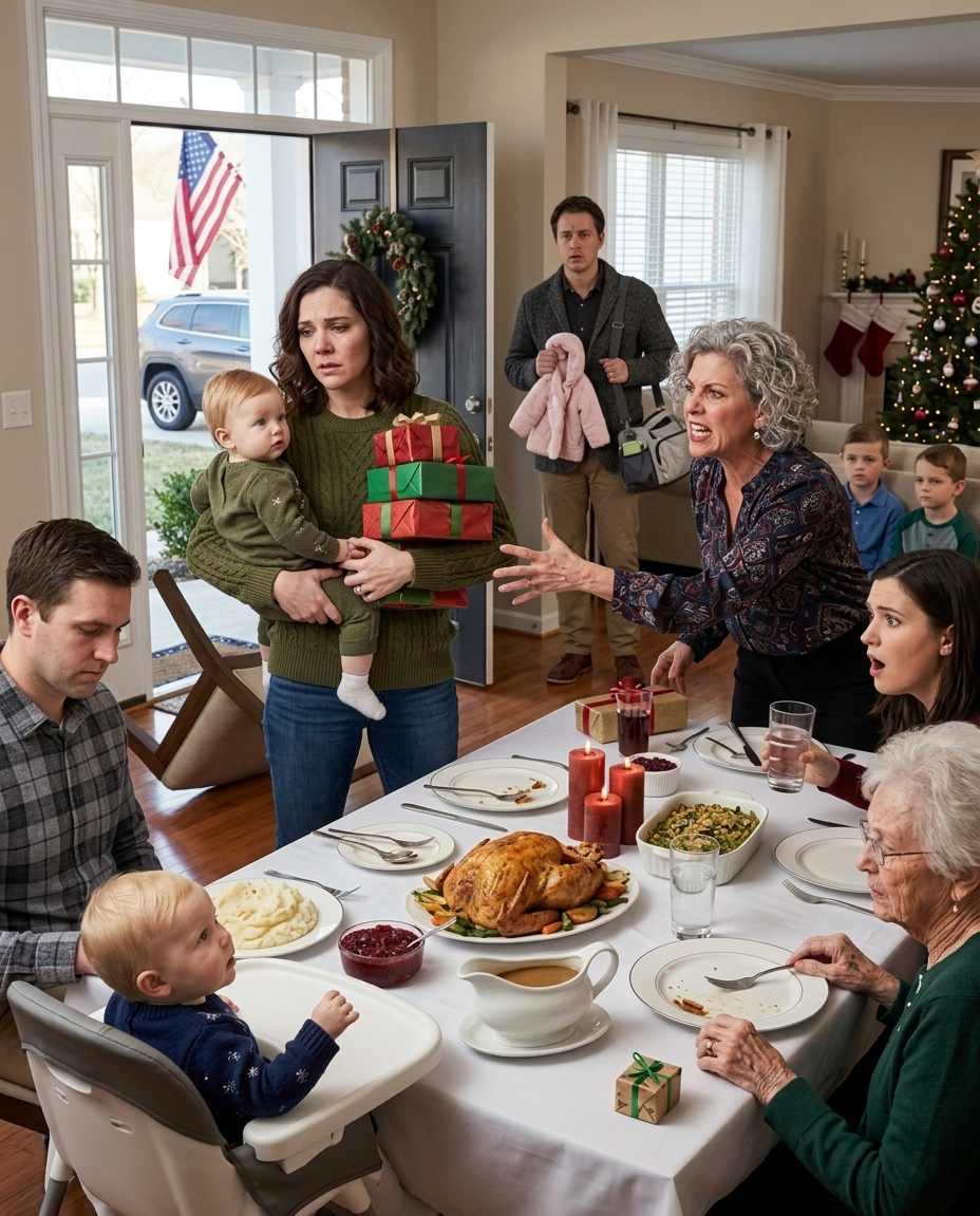Grand-mère a frappé son petit bébé à Noël. Puis maman a atteint la porte. olweny Chainityai
