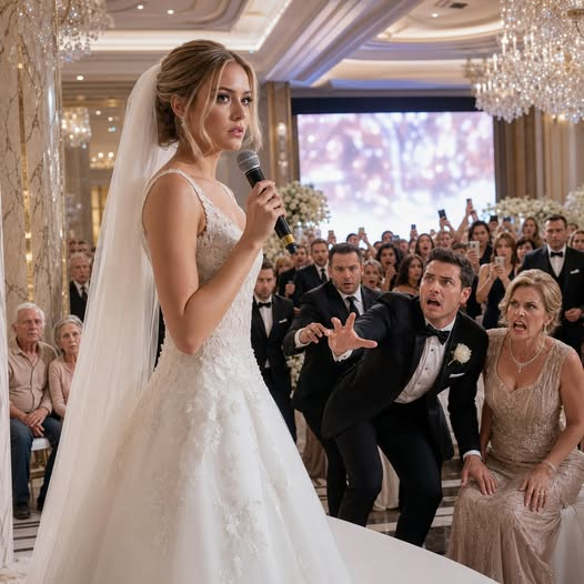 Quinze minutes avant mon mariage, j’ai trouvé mes parents assis derrière un pilier sur deux chaises en plastique bon marché, tandis que ma famille riche de fiancé remplissait la première rangée comme la royauté. Ma mère chuchotait, ne gâche pas ta journée, chérie. Mais quelque chose en moi est devenu froid. Je marchai tout droit jusqu’à la scène, pris le micro, et sourit à la foule stupéfaite. Avant de dire “je fais,” il y a quelque chose que tout le monde ici doit savoir. Histoires vraies
