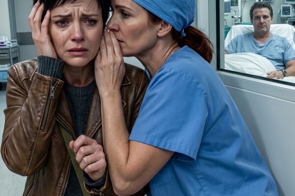 “Vous devez vous cacher. Maintenant. Et vous devez me faire confiance.” – Je me précipitais à l’hôpital après avoir appris que mon mari avait un traumatisme crânien mortel – Une infirmière m’a tiré à l’écart et m’a murmuré « Cache-toi maintenant », et quand j’ai regardé par la fenêtre de la salle d’opération, j’ai réalisé que l’accident n’avait jamais été réel.