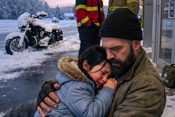 “S’il vous plaît… je ne sens pas mes pieds.” — Un motard s’est arrêté pendant une tempête de neige, a entendu un enfant pleurer dans le noir et ce qu’il a trouvé cette nuit-là a transformé un bord de route gelé en une famille pour toujours