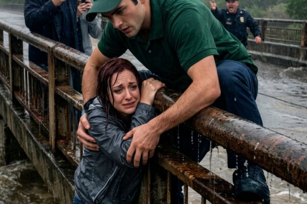 « Si je lâche prise, promets que tu tiendras le coup » – Un employé d’épicerie a escaladé un pont inondé pour sauver une femme. Il s’est accroché à un pont inondé pendant que tout le monde filmait et changeait deux vies pour toujours.