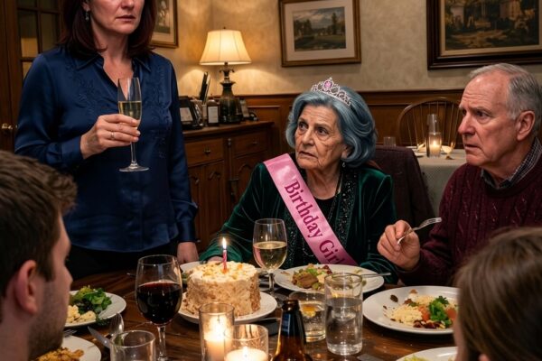 “Rebecca est juste la tech silencieuse.” – Ma famille a souri pendant le dîner d’anniversaire de ma grand-mère, jusqu’à ce qu’une phrase simple révèle ce que j’avais construit et que la pièce devienne complètement silencieuse