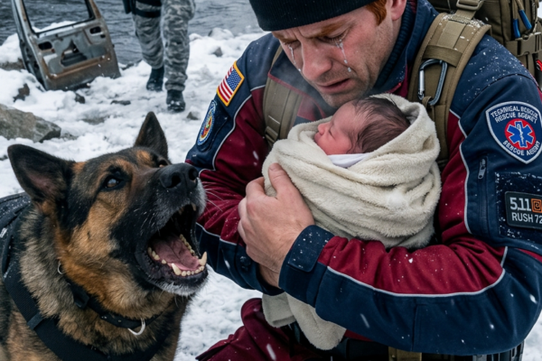 “Il y a quelque chose sous la glace.” — J’ai senti la glace céder alors que mon K9 sautait dans la rivière gelée, et ce qu’il a traîné a révélé un enfant que la ville a tenté d’effacer