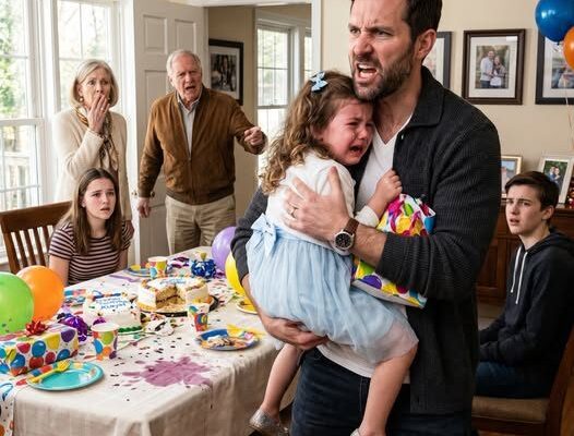 Lors du dîner d’anniversaire de mon mari, notre fille de 7 ans a soudainement été envoyée dans une autre pièce parce que sa famille voulait de l’espace pour ses enfants réels. Sa mère l’a même poussée dehors. Mais quand mon mari a découvert la vérité, les mots qu’il a prononcés devant tout le monde ont changé toute la nuit. Rois