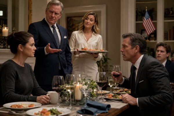 Mon père a invité son héros de la marine à dîner et m’a dit de ne pas embraser la famille parce que je n’ai poussé que du papier pour l’armée… Puis son patron a entendu ma voix, est tombé pâle, et m’a demandé comment je connaissais un panneau d’appel aucun rapport civil n’avait jamais mentionné